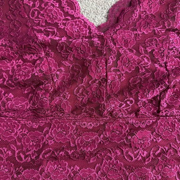 George Womens Lace Babydoll Top 26W Empire‎ Waist Scalloped Stretch Y2K Vintage - Picture 4 of 7